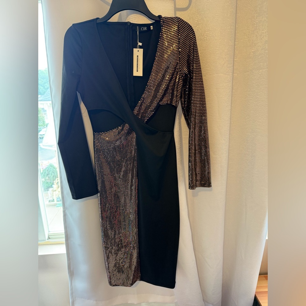 CBR Black and Gold Long Sleeve Dress